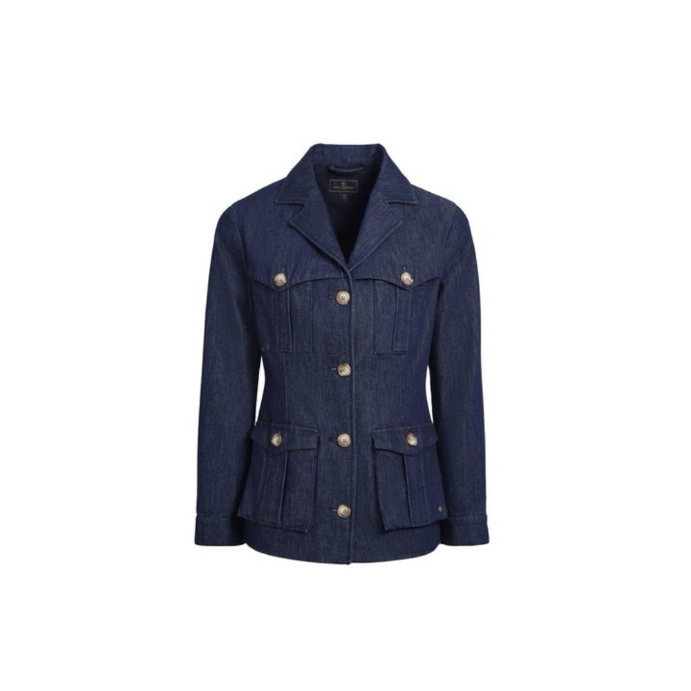Ralph Lauren Women's Denim Blazer Crest Embossed Metal Buttons Blue‎ Size 6 NEW - Picture 9 of 9